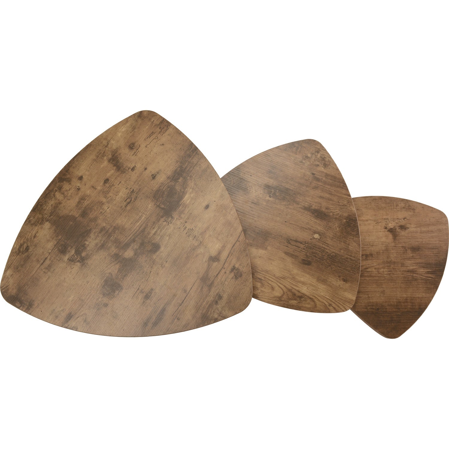 Set Mesa Triangular 3 Industrial Centro Laterales Madera