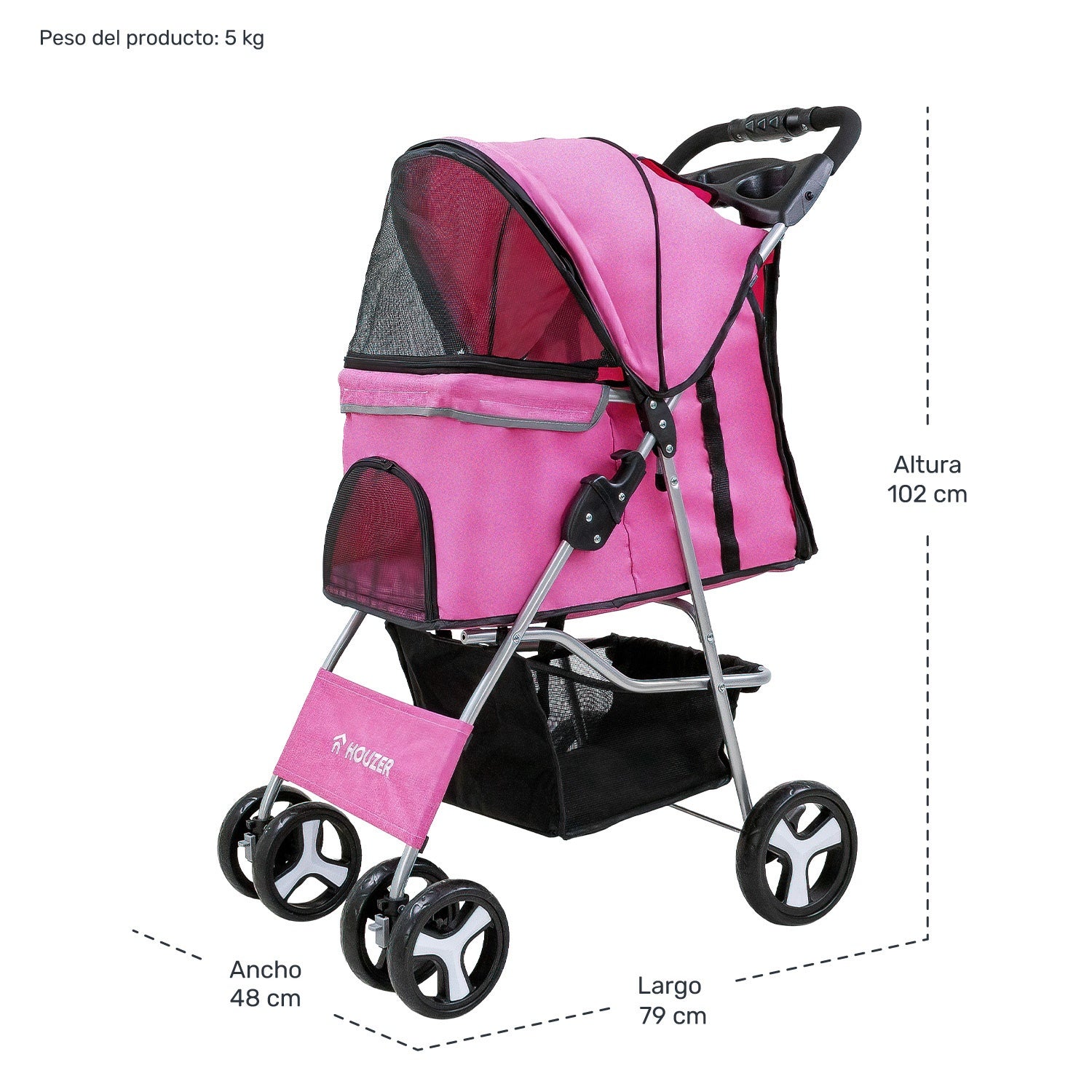 Carreola Plegable Resistente Mascotas Perros Gatos