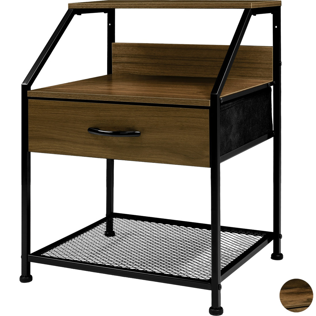 Buro Con Balda Comoda Mesa Mueble Noche 1 Cajon Moderno Cafe