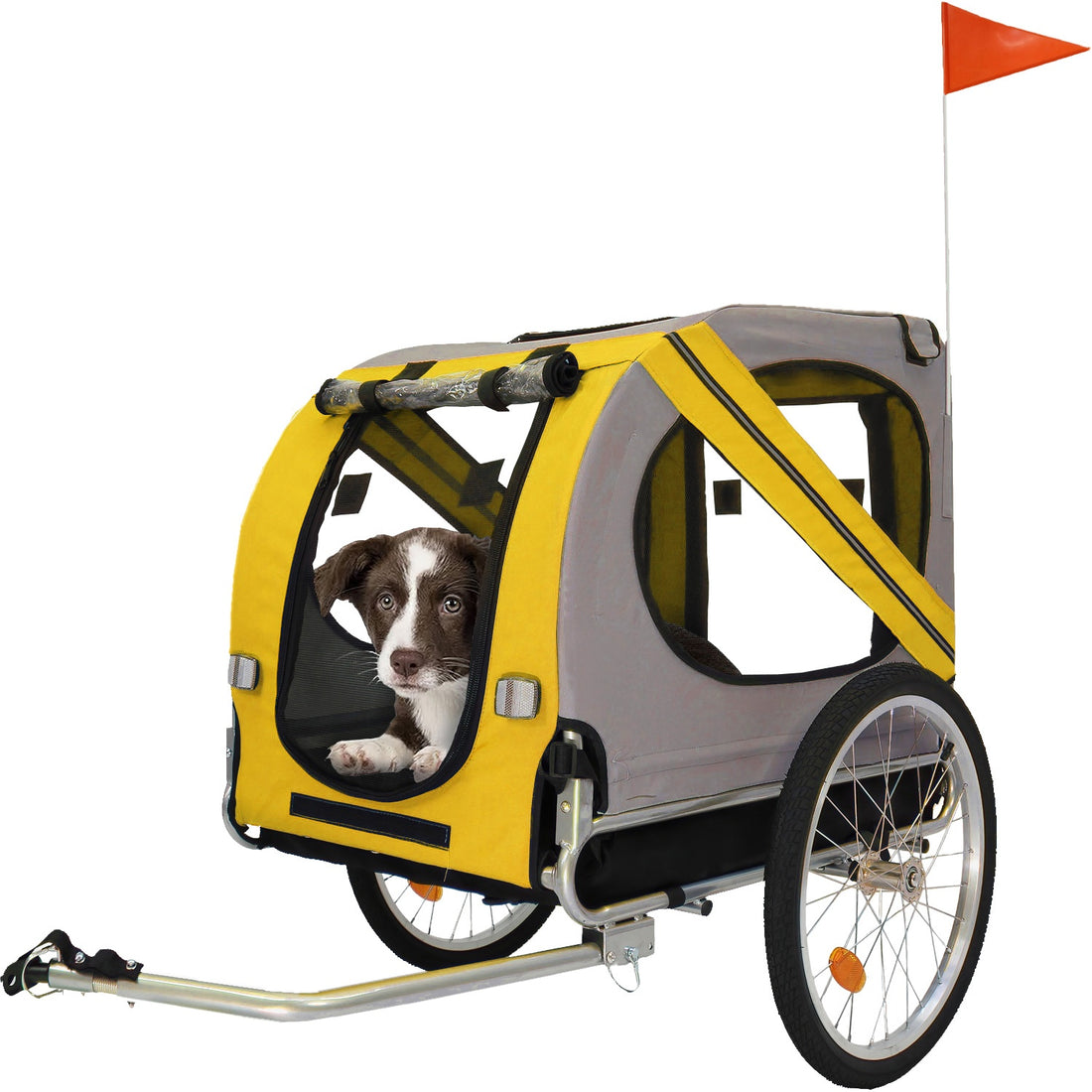 Remolque Carrito Para Bicicleta Niños Infaltil Mascotas 60kg Naranja