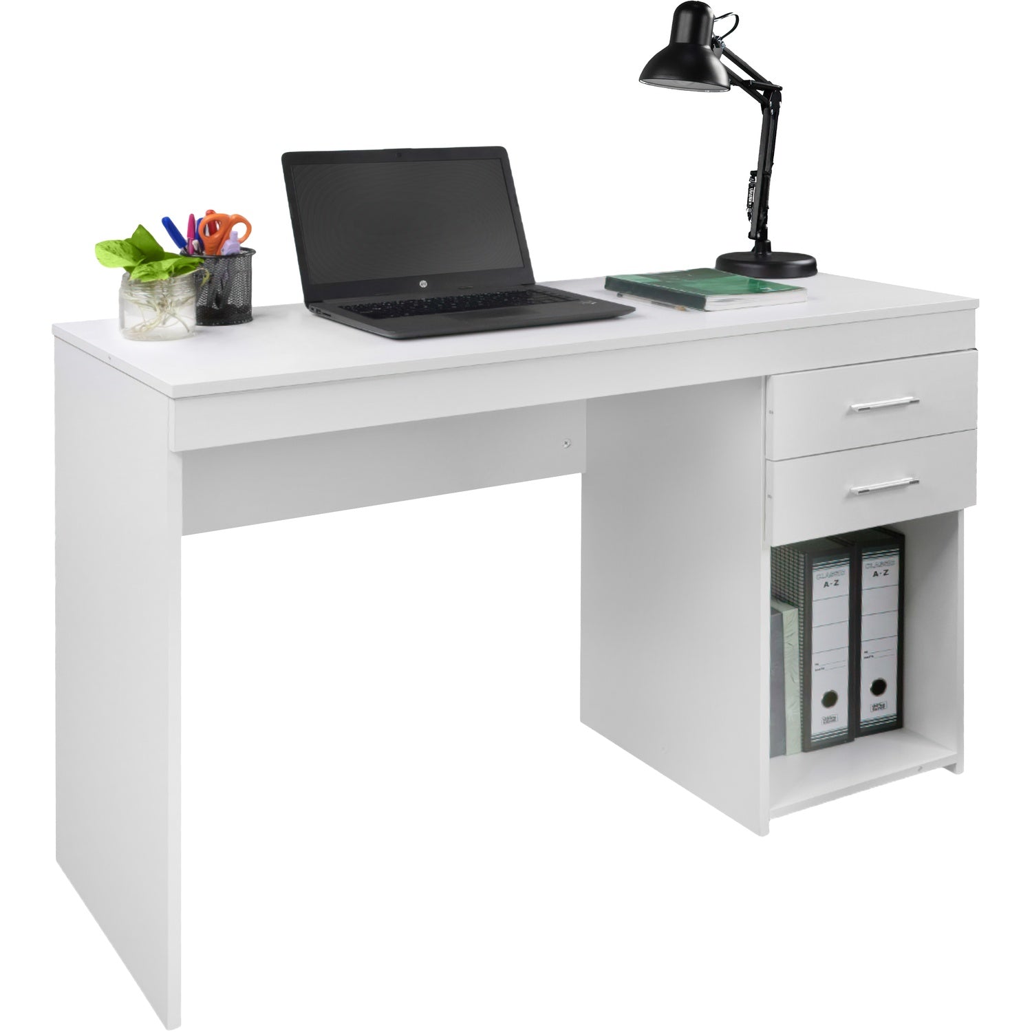 Escritorio Ejecutivo Blanco Moderno Cajonera Doble Oficina