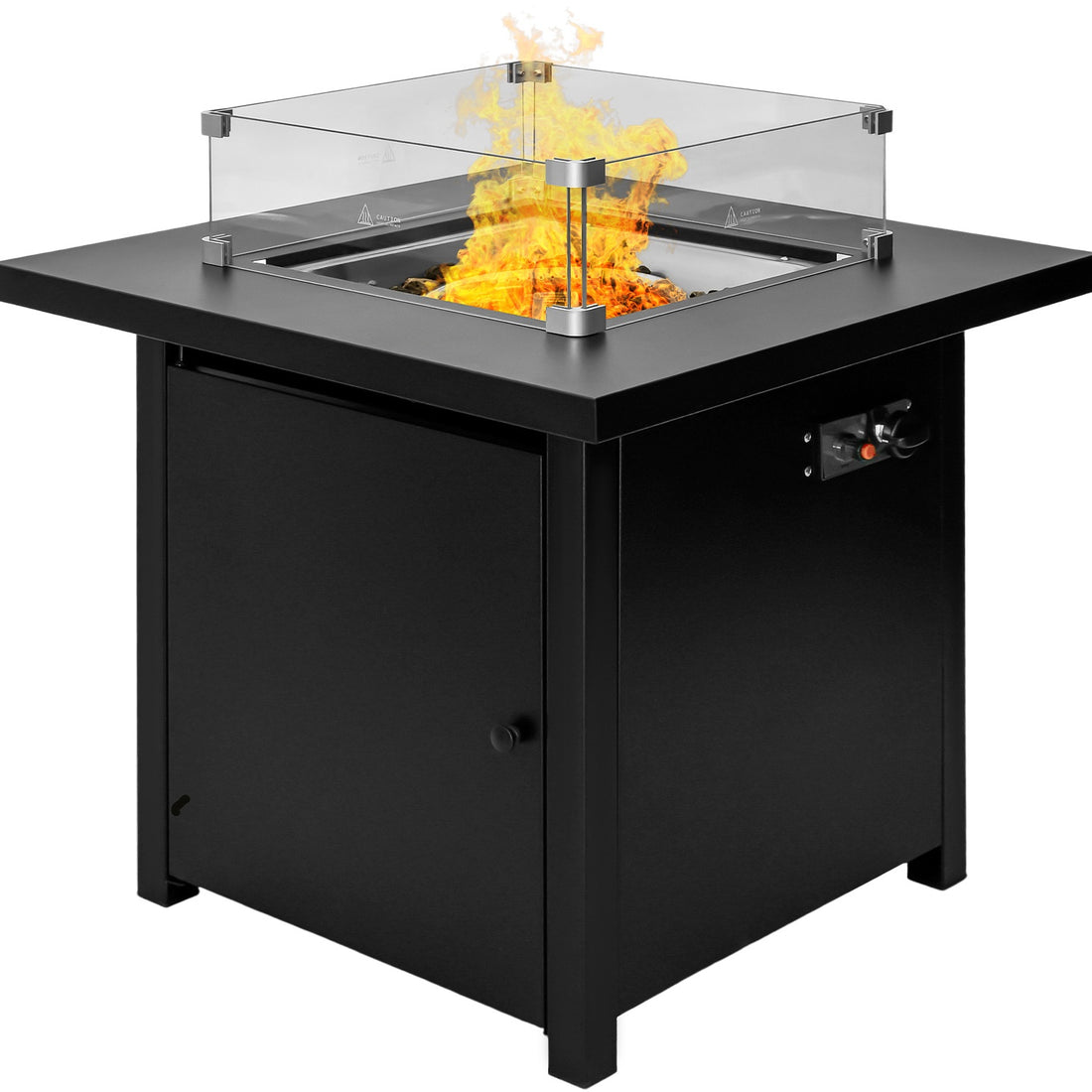Hoguera Fogata Mesa Calentador Gas Propano 71x71 C/ Cristal Marca Gutstark