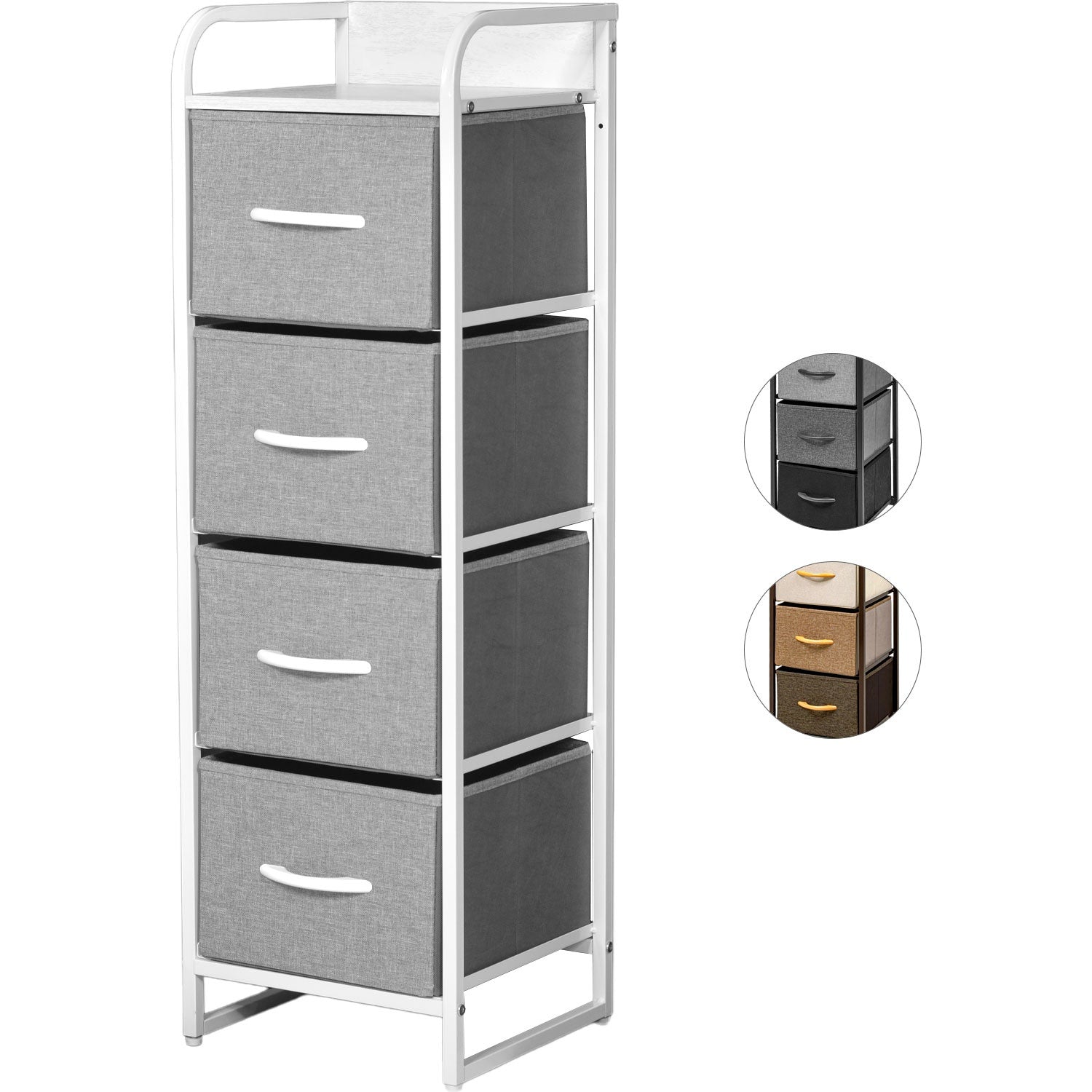 Mueble Buro Torre Mueble Moderno Organizador 4 Cajones Tela