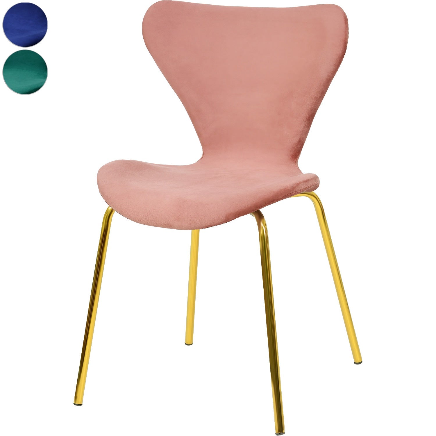 Silla Comedor Tapizada Minimalista Terciopelo Rosa