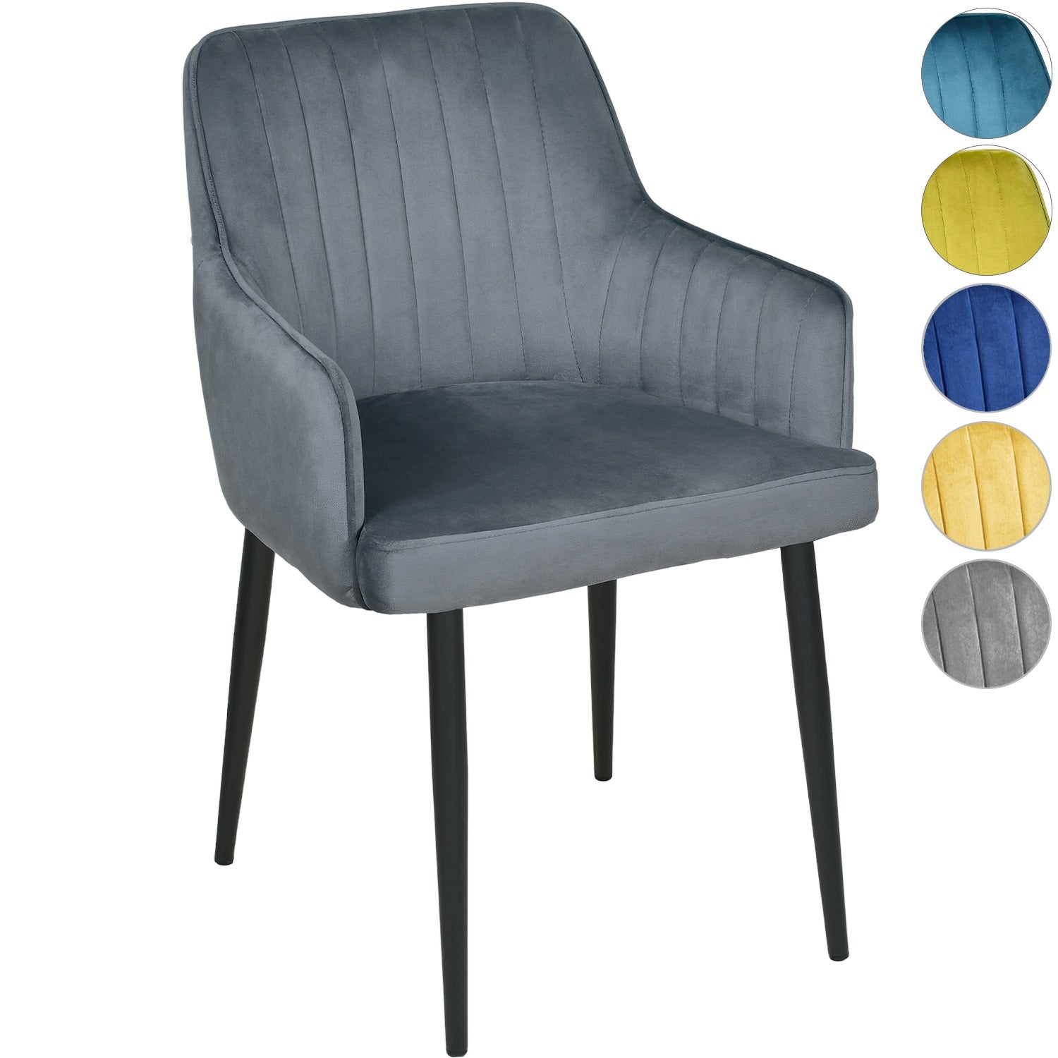 Silla Sillon Comedor Tapizado Terciopelo Moderno Gris
