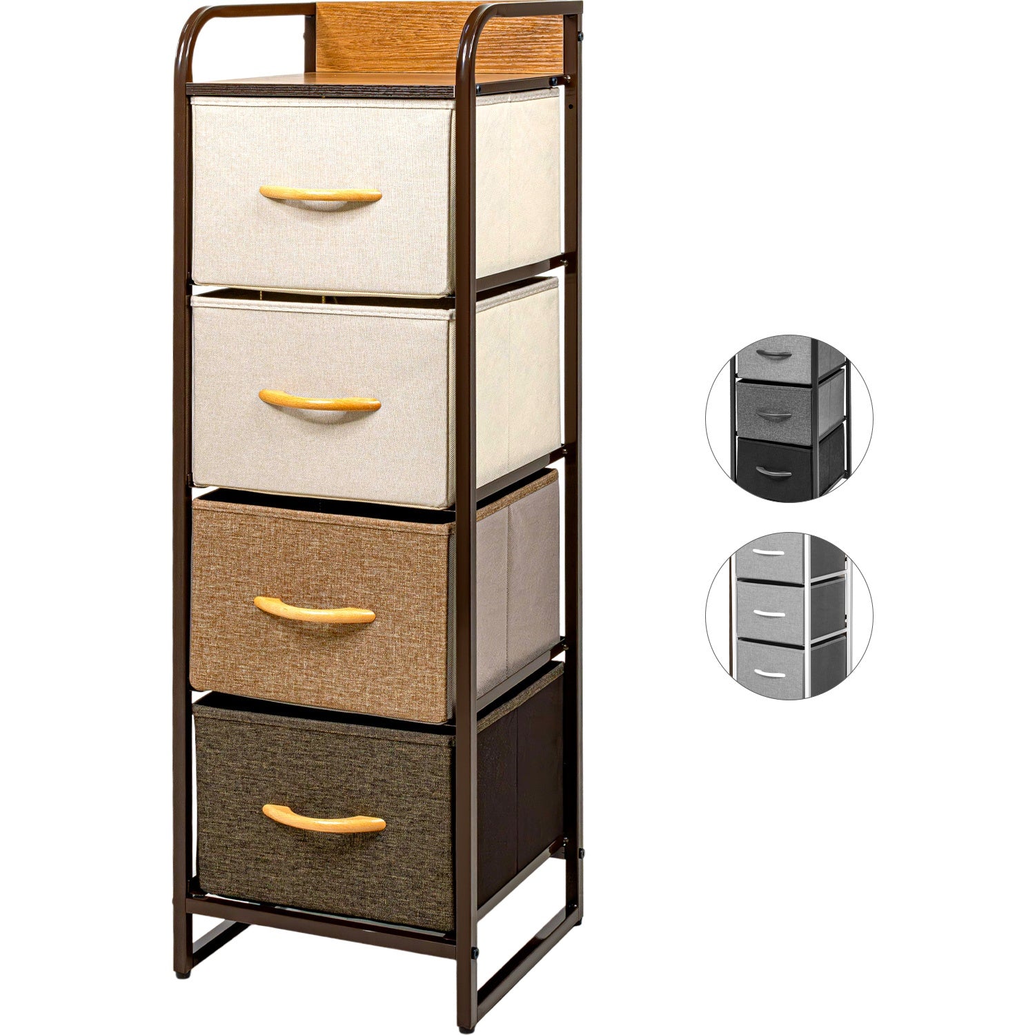 Mueble Buro Torre Mueble Moderno Organizador 4 Cajones Tela