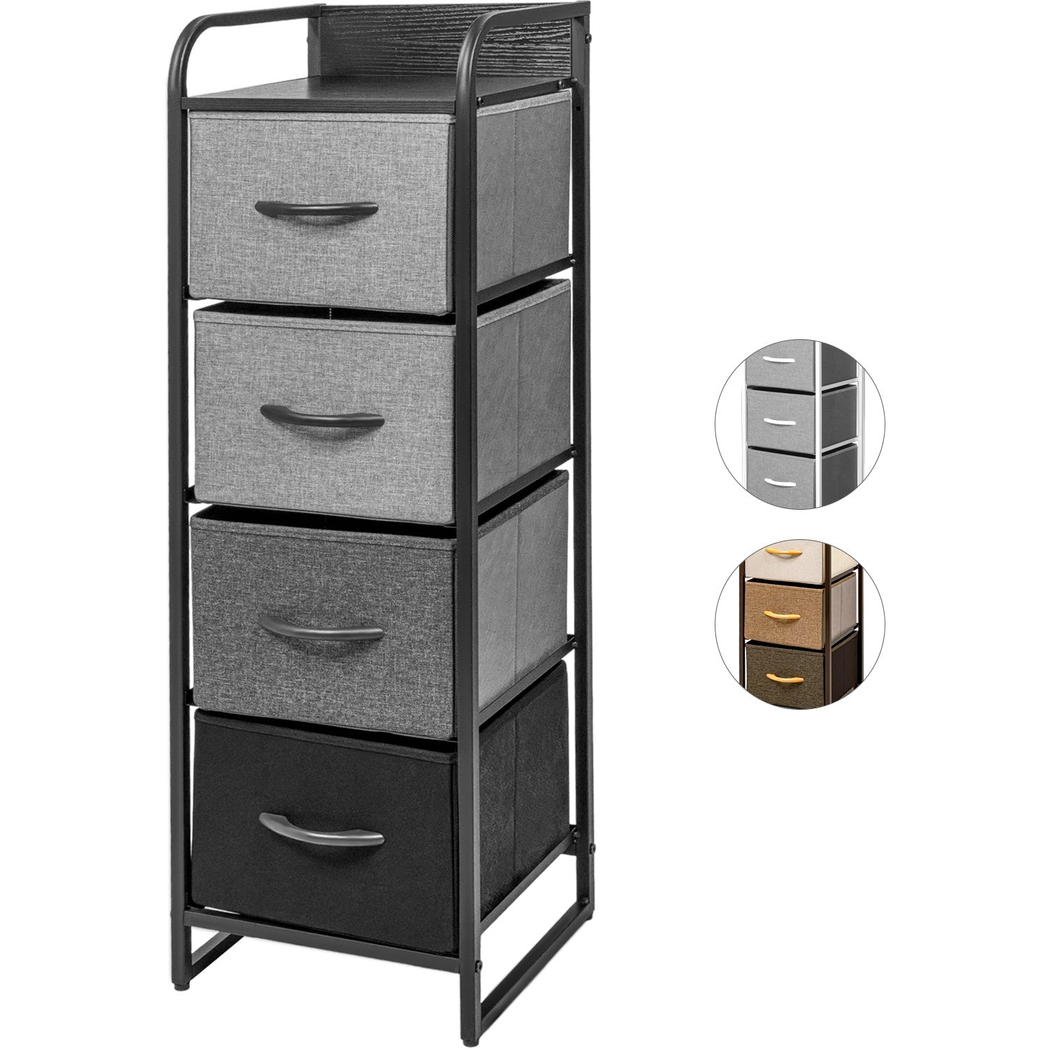Mueble Buro Torre Mueble Moderno Organizador 4 Cajones Tela