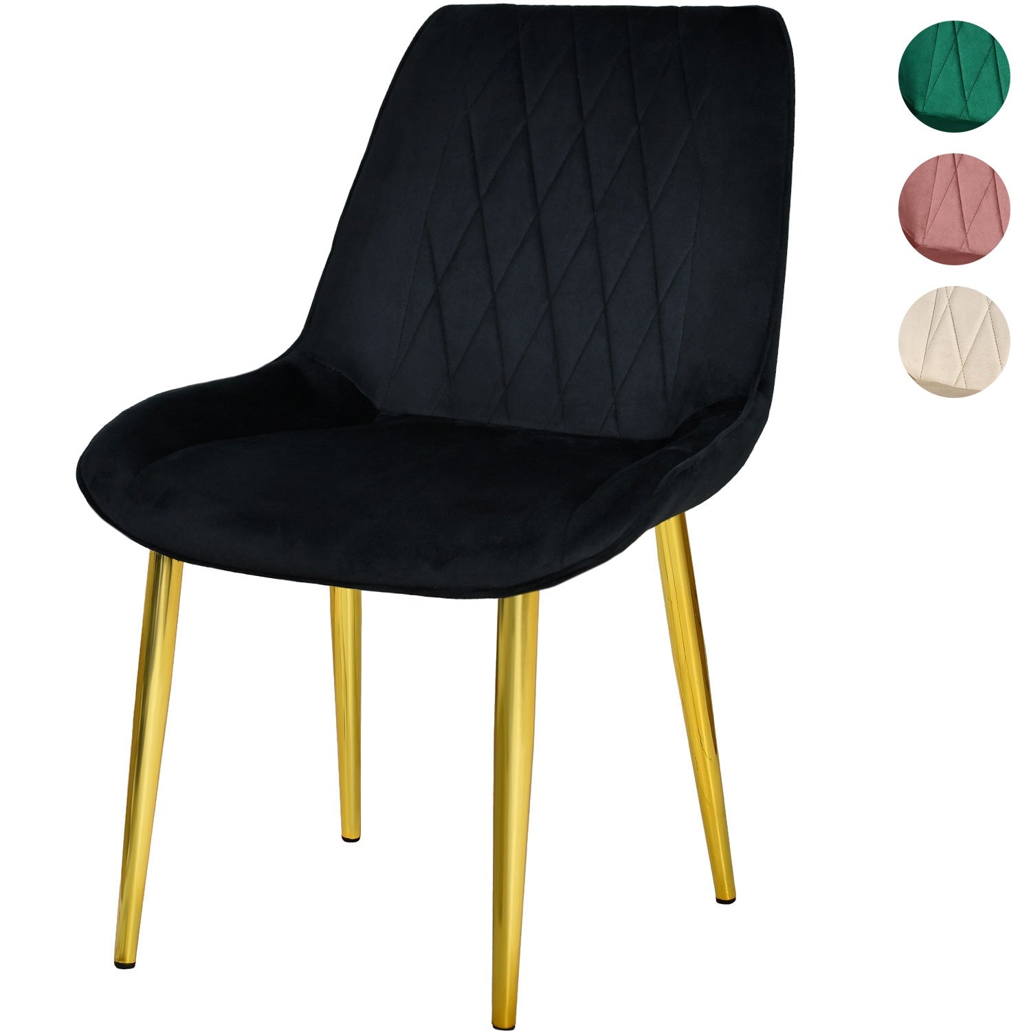 Silla Comedor Tapizadas Terciopelo Elegantes Negro
