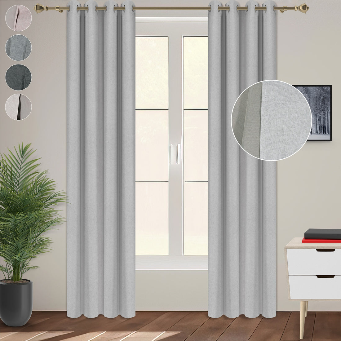 Cortina Blackout Alta Densidad 274 X 213 Cm 2 Piezas