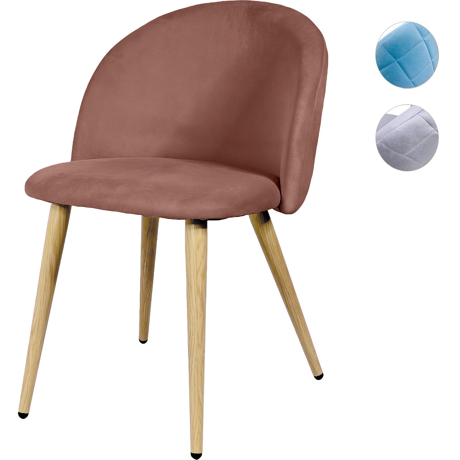 Silla Comedor Terciopelo Moderna Acolchada Rosa