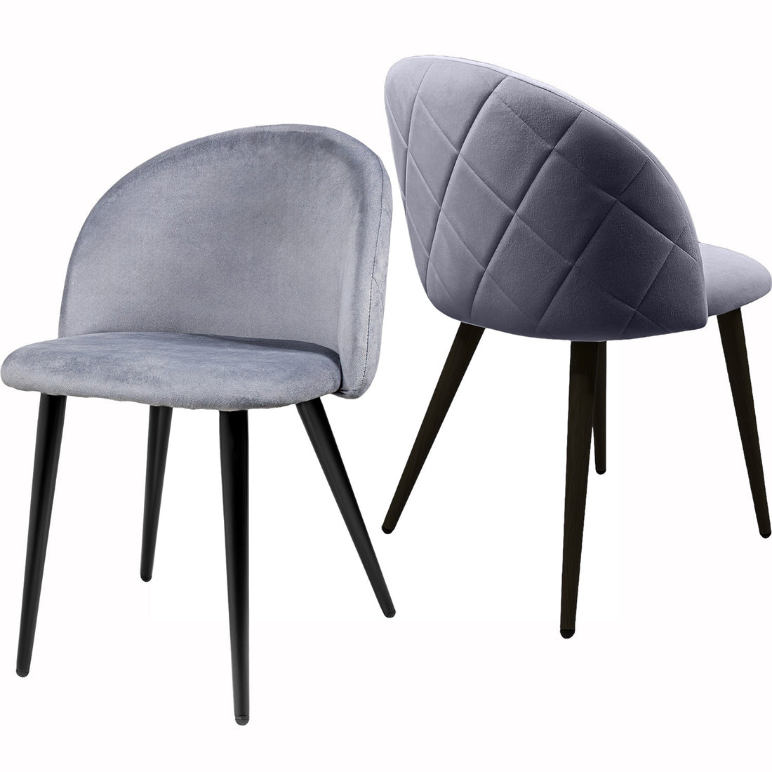 Silla Comedor Terciopelo Moderna Acolchada Gris
