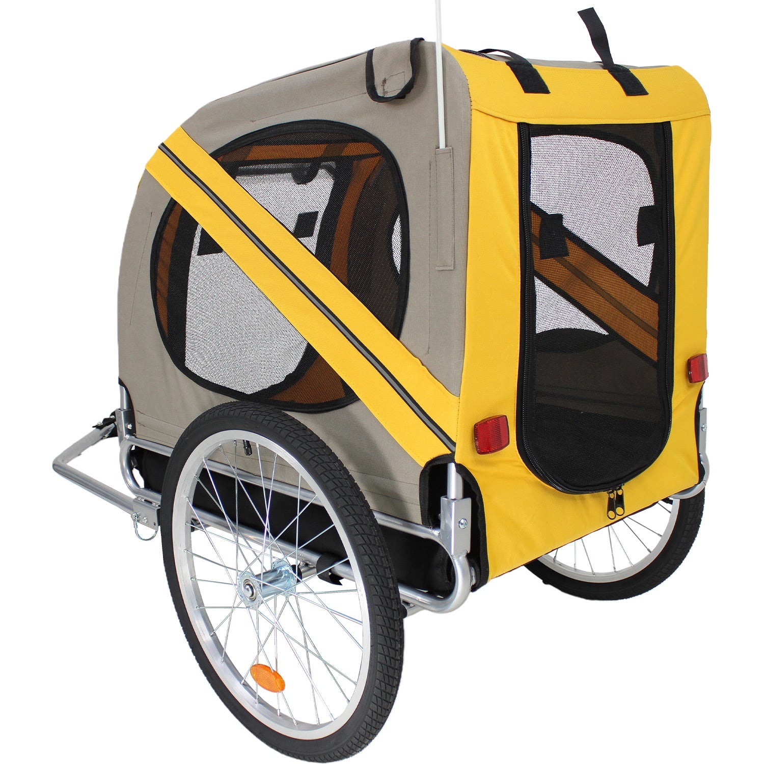 Remolque Carrito Para Bicicleta Niños Infaltil Mascotas 60kg Naranja