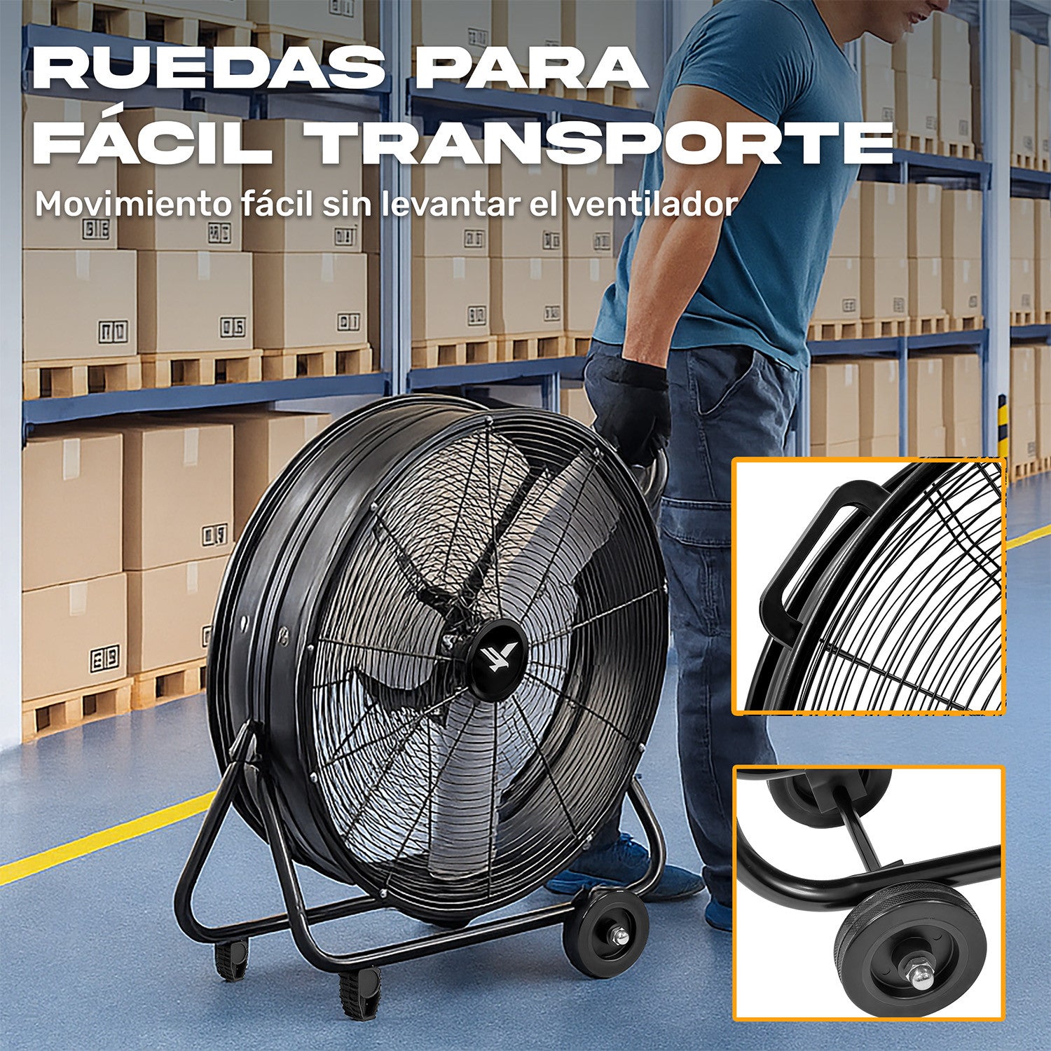 Ventilador Industrial Gutstark Metalico Piso 180w 2 Velocidades 30&
