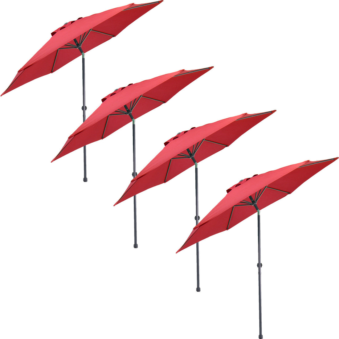 Sombrilla Con Angulo Jardin Playa 2.7 Metros Kit 4 Piezas