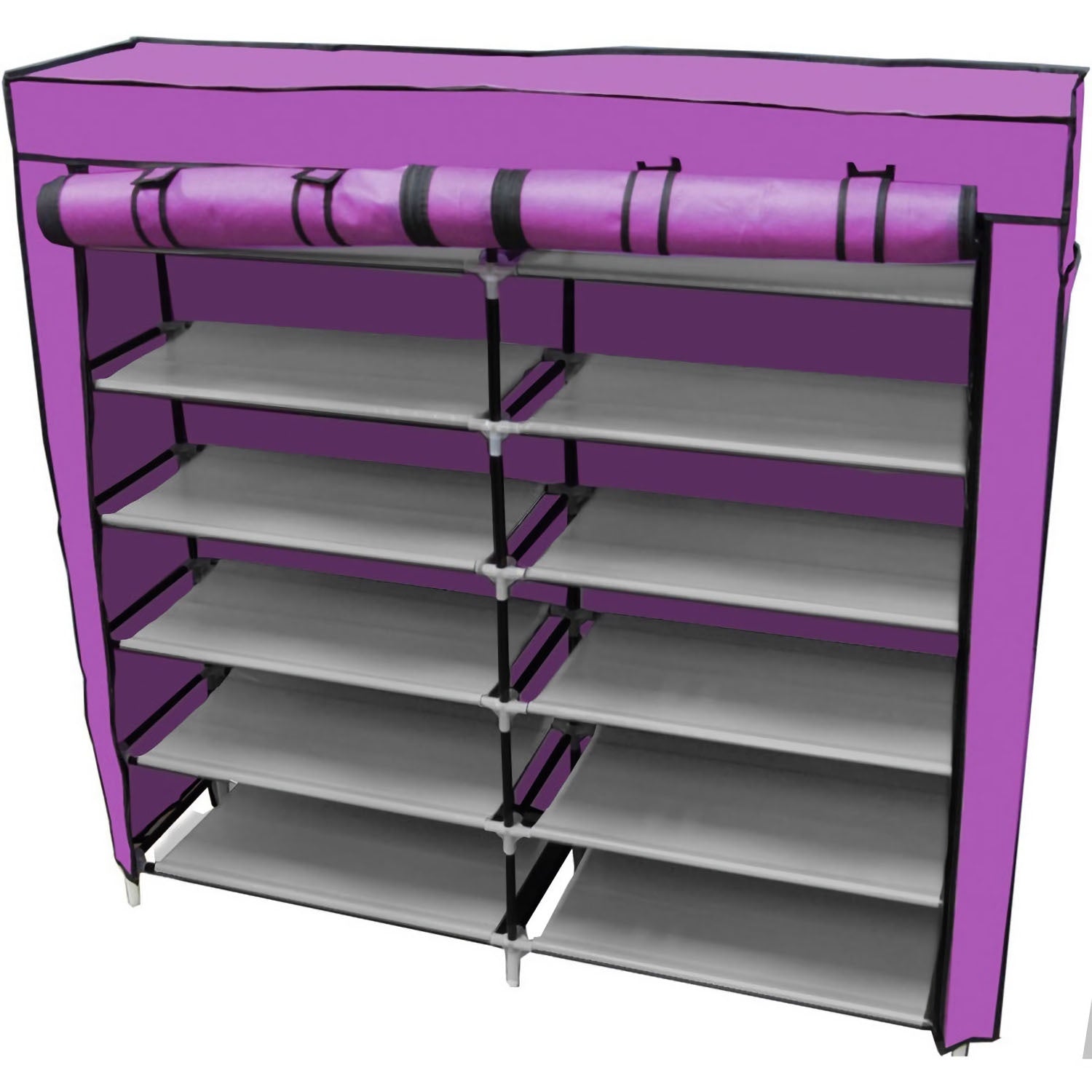 Zapatera Organizador 36 Pares Grande Compartimientos Metal Morada