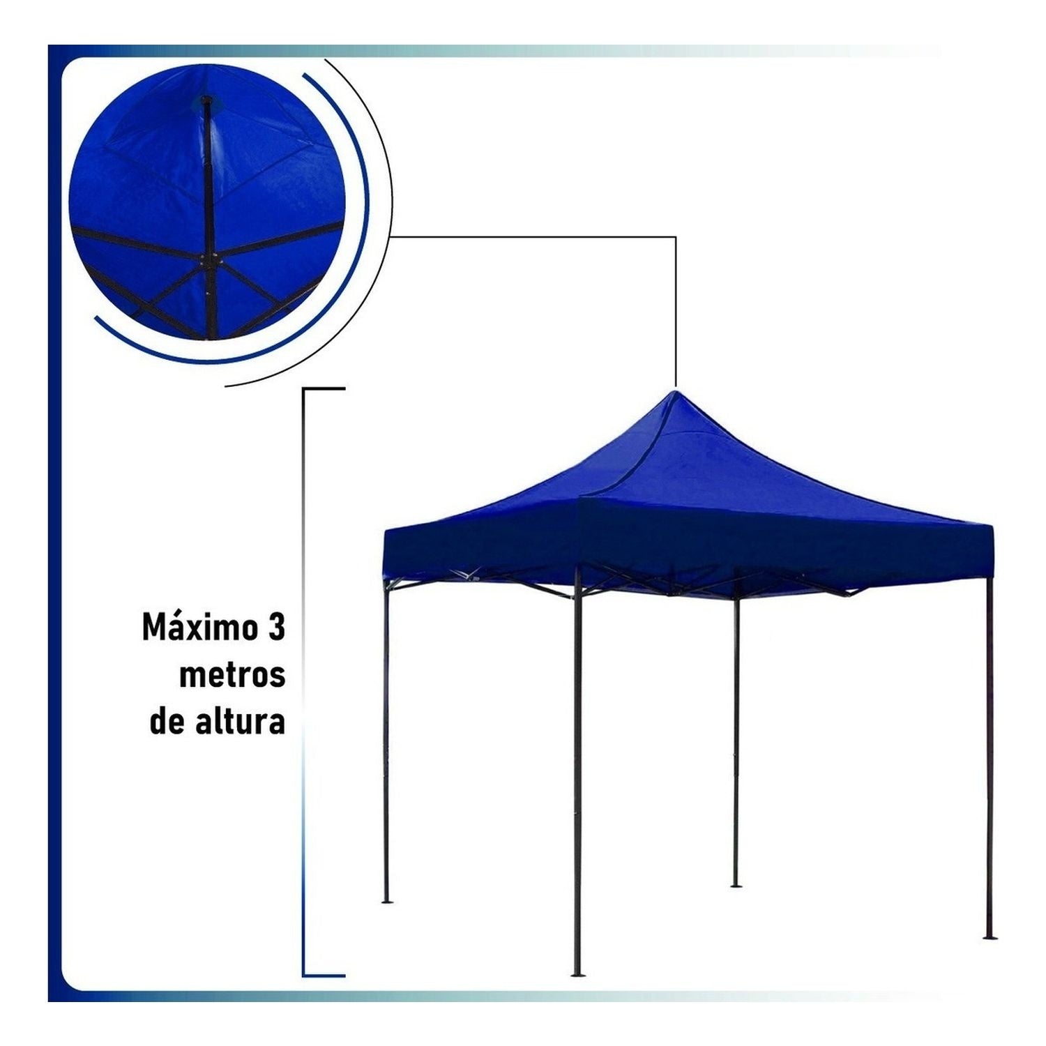 Carpa Toldo 3x3 Reforzado Plegable Impermeable Jardin 3 X 3