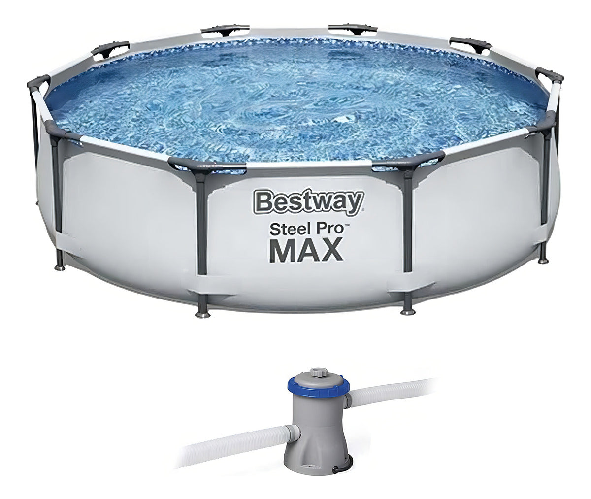 Alberca Circular Estructural 4678 Litros 3m Jardin Bestway Color Gris Piedra Prismática