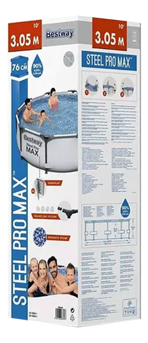 Alberca Circular Estructural 4678 Litros 3m Jardin Bestway Color Gris Piedra Prismática