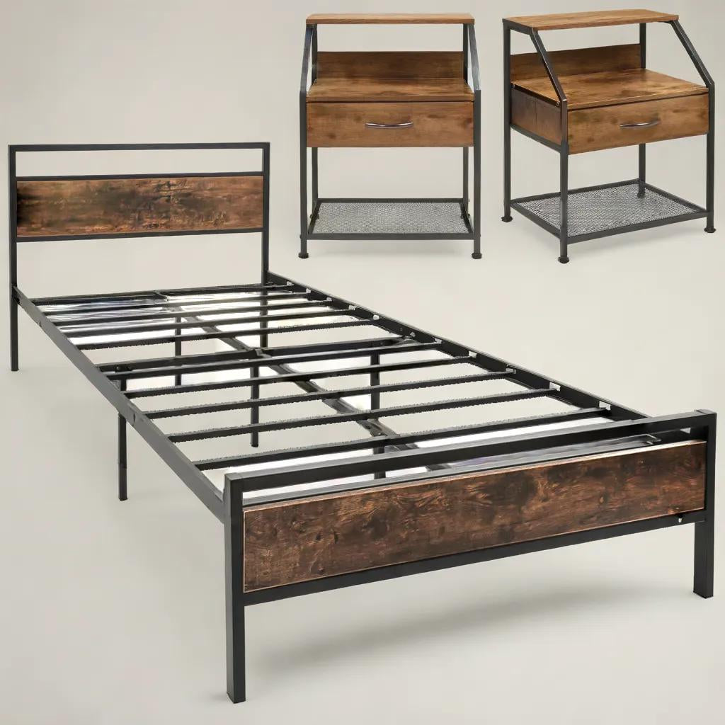 Base Cama Matrimonial Recamara 2 Buros Country Modernos