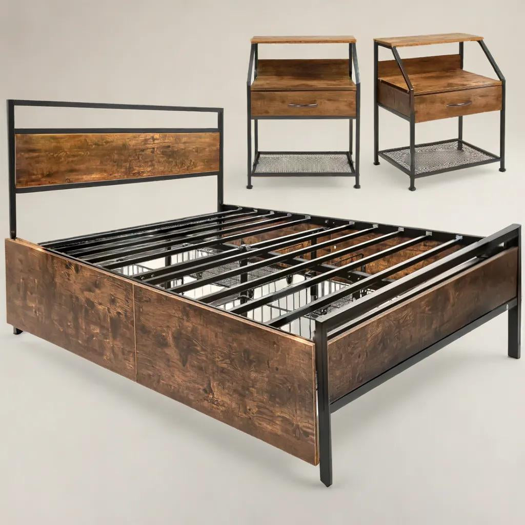 Base Cama Matrimonial Cajones Recamara 2 Buros Country