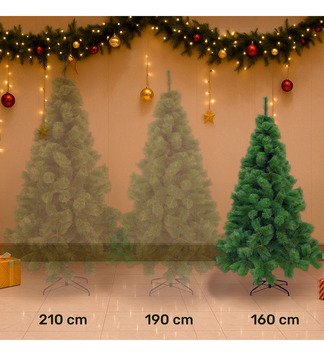 Arbol Navidad Pino Navideño Punta Aguja Escoces 1.60m