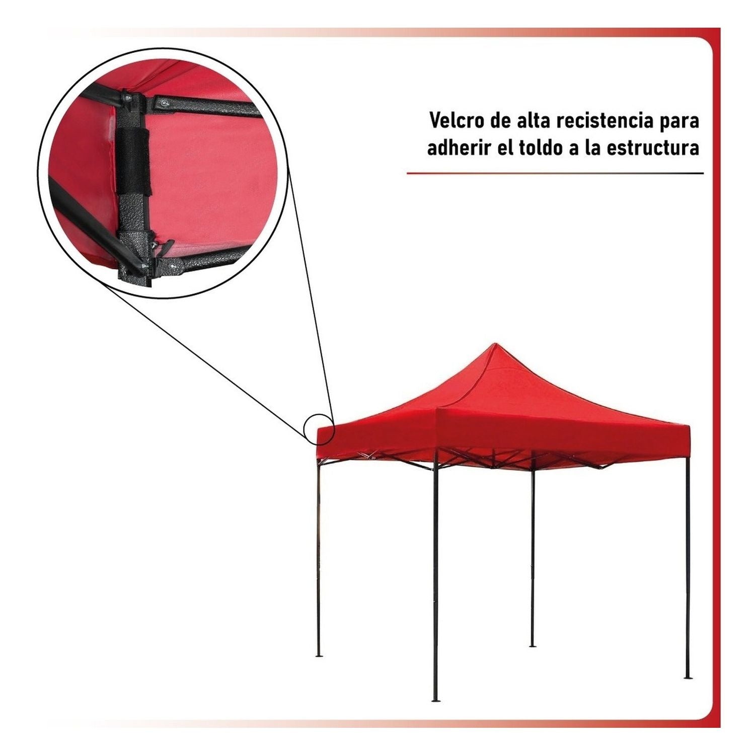 Carpa Toldo 3x3 Reforzado Plegable Impermeable Jardin 3 X 3 Roja