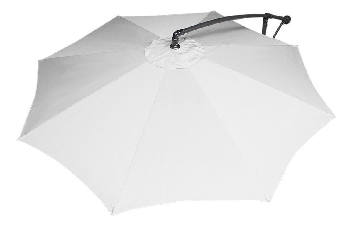 Sombrilla Grande Exterior Playa Jardin 3m + Base Contrapeso Blanco