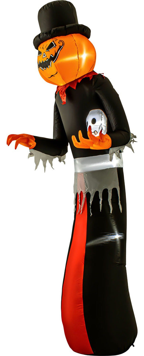 Inflable Halloween Gigante Hombre Calabaza 3.50m Luces Led