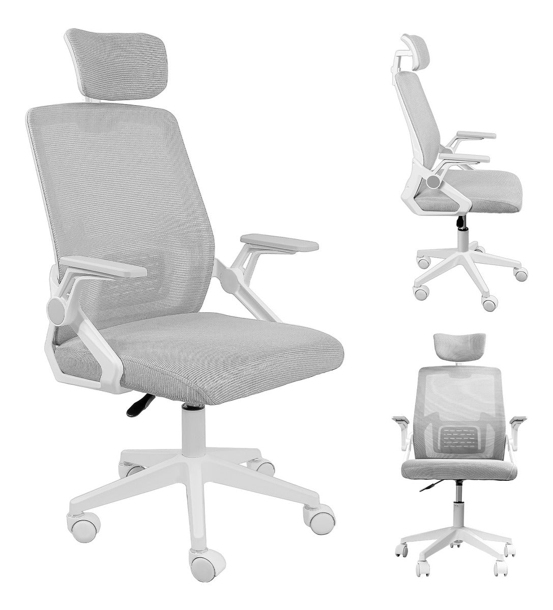 Silla Oficina Ajustable Ergonomica Escritorio Giratoria Gris