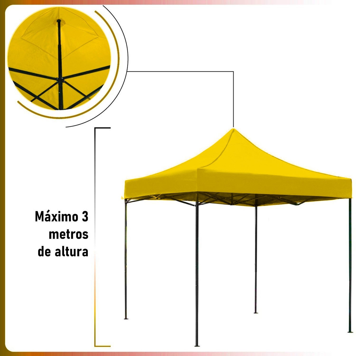 Carpa Toldo 3x3 Reforzado Plegable Impermeable Jardin 3 X 3