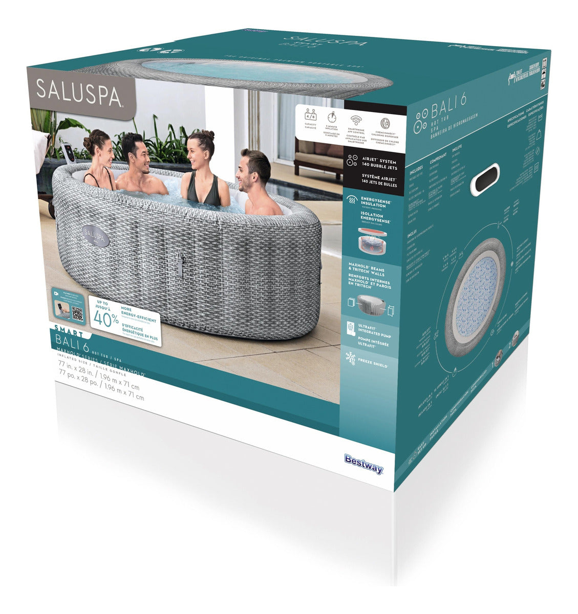 Spa Inflable Para 6 Personas Bestway Tina De Hidromasaje