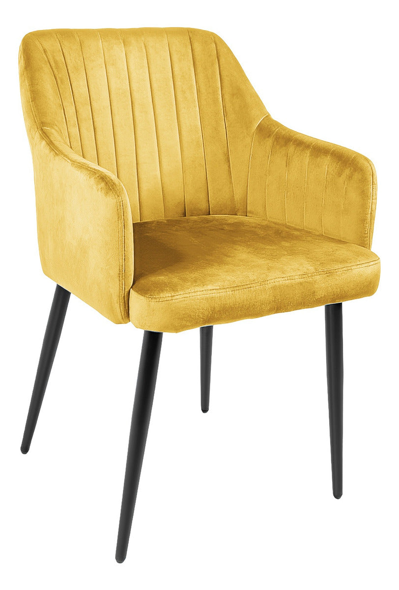 Set 2 Sillas Comedor Sillones Terciopelo Acolchadas Modernas