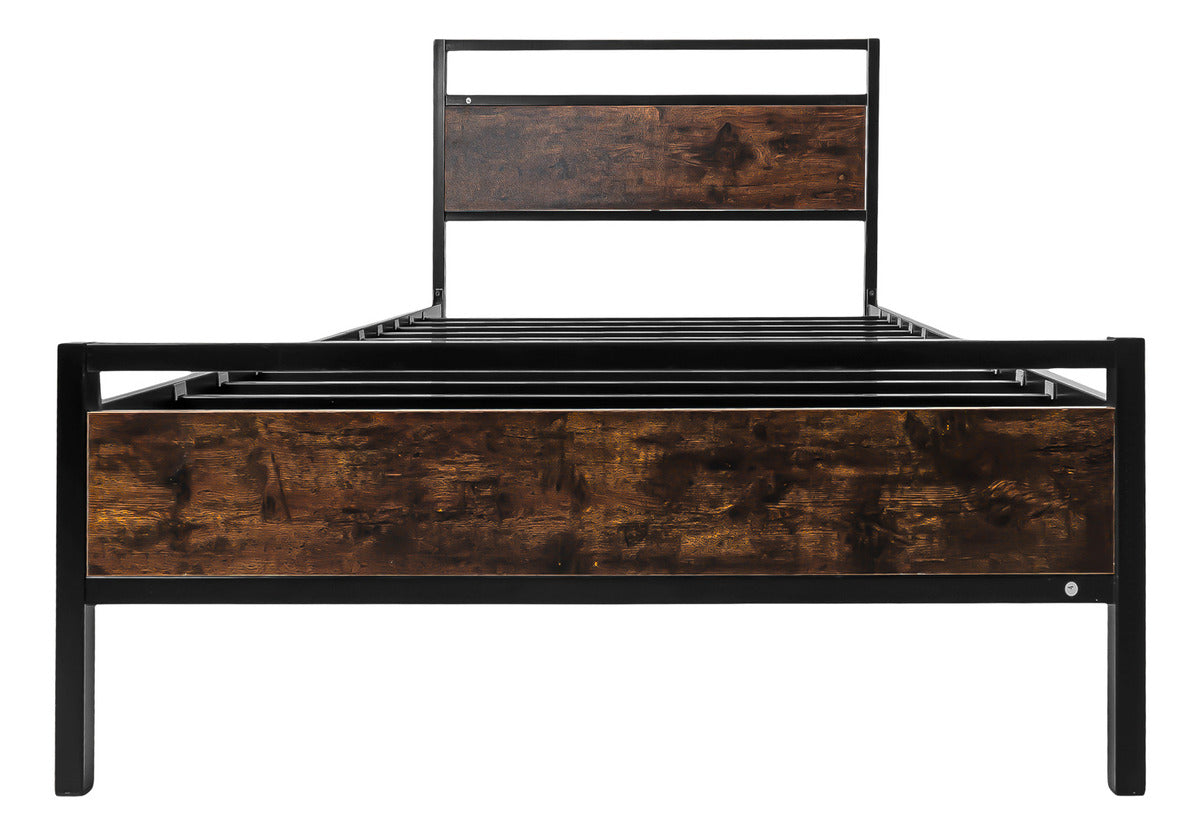 Cama Base Individual Recamara 2 Buros Country Moderna Madera