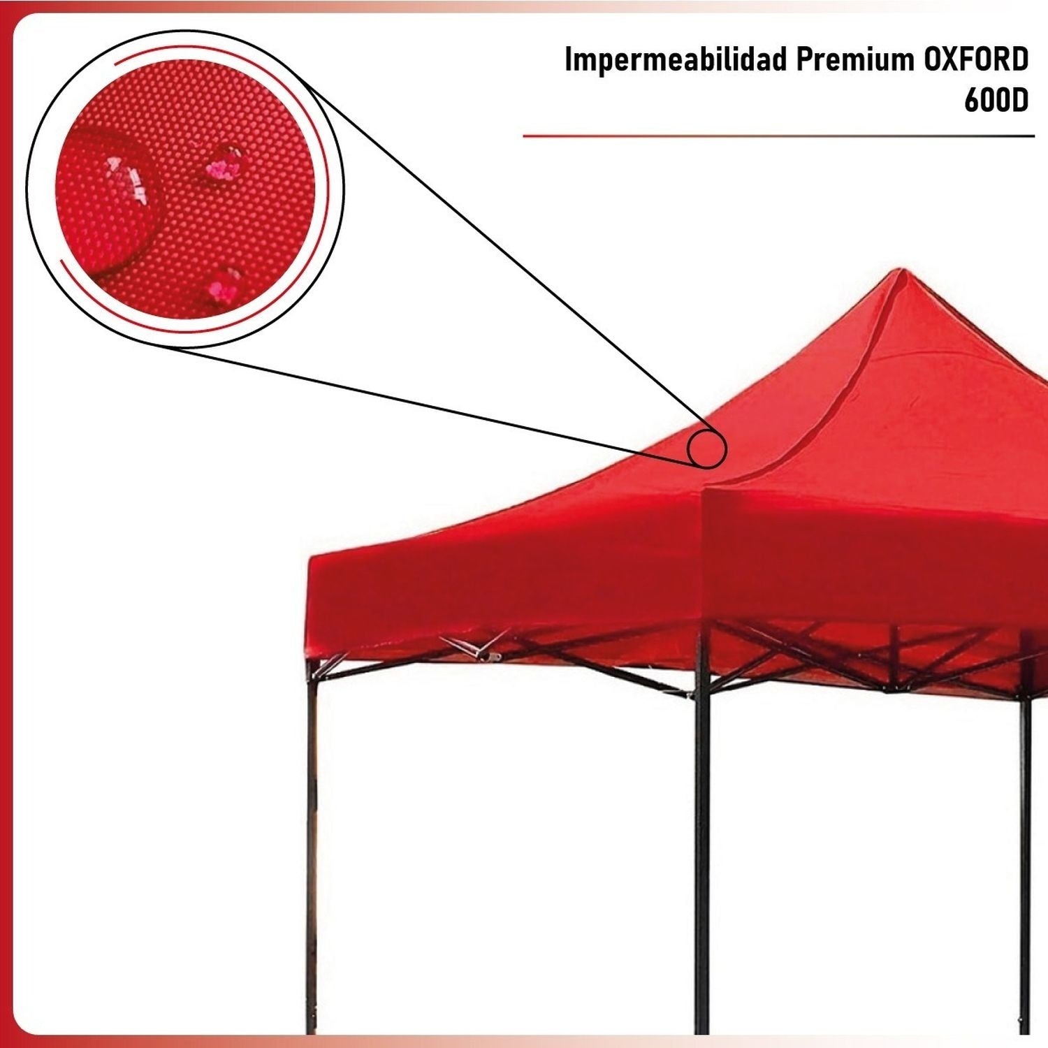 Carpa Toldo 3x3 Reforzado Plegable Impermeable Jardin 3 X 3 Roja