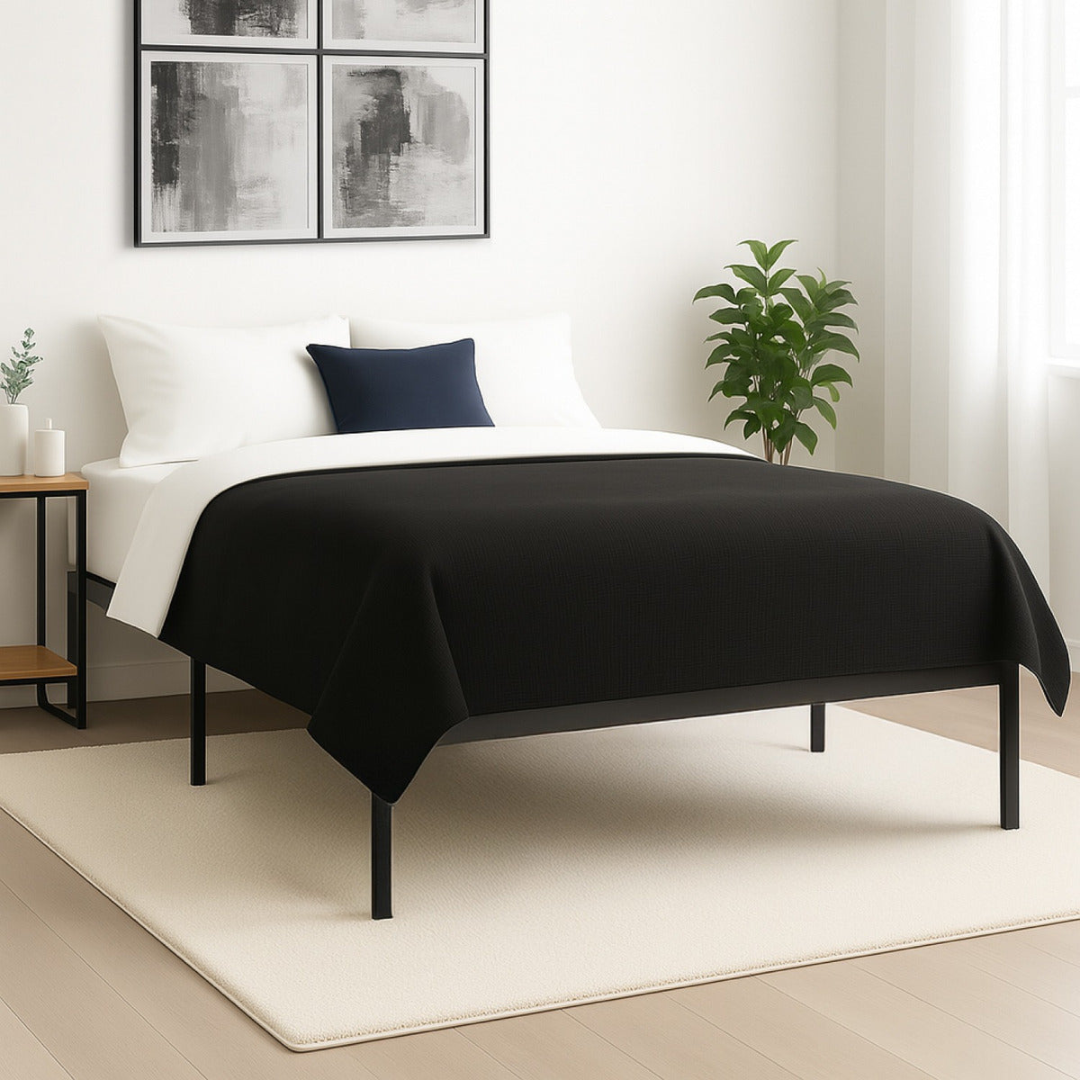 Base Cama Matrimonial Box Plegable Metal Acero Soporta 250kg