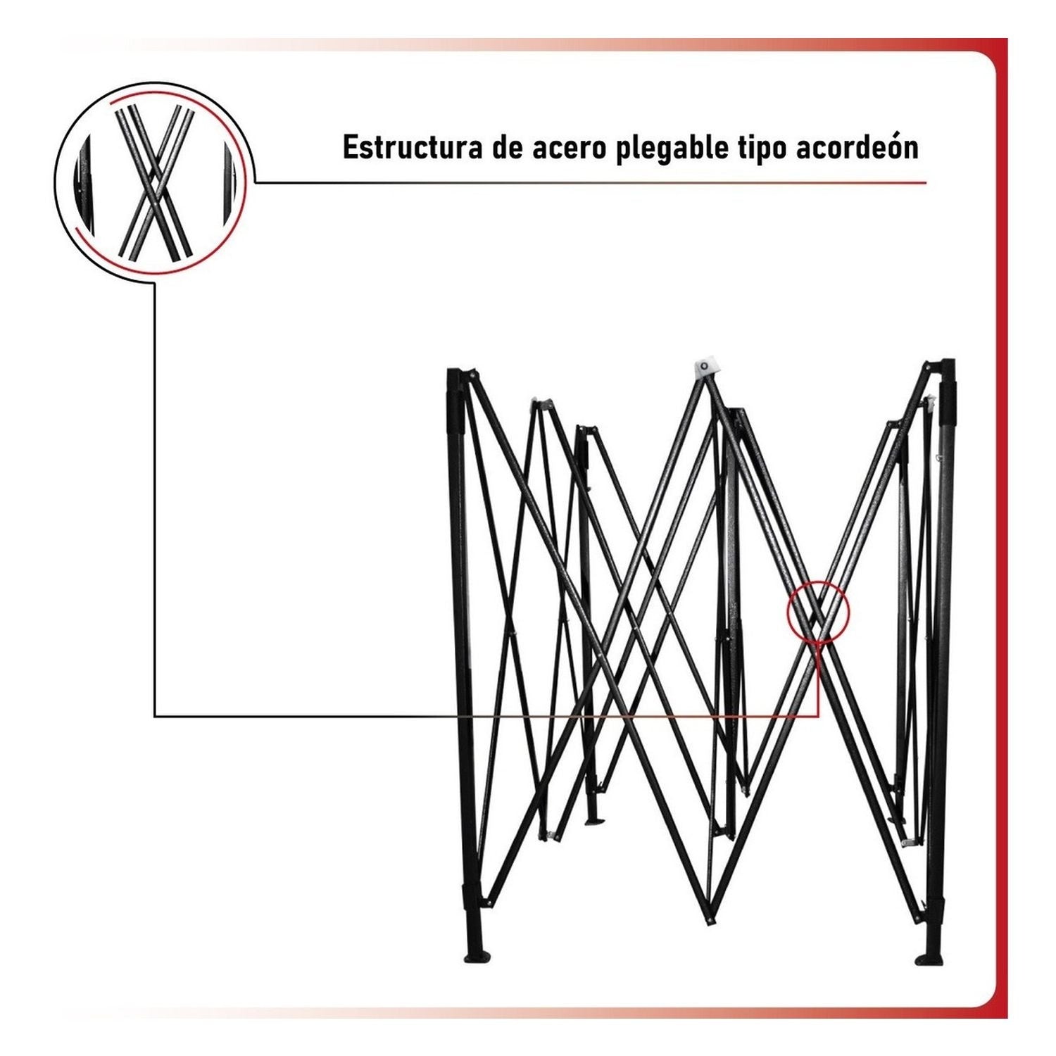Carpa Toldo 3x3 Reforzado Plegable Impermeable Jardin 3 X 3 Roja