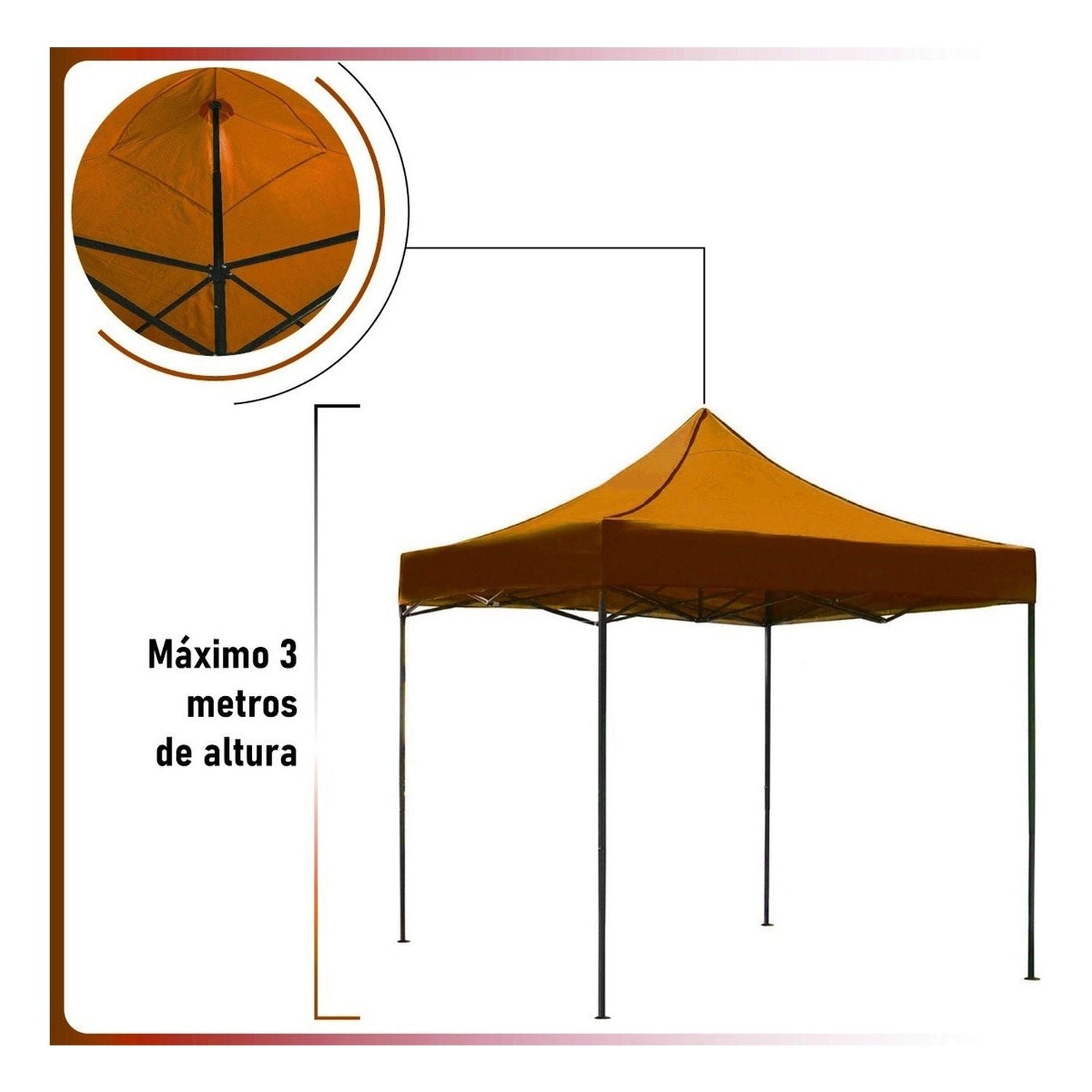 Carpa Toldo 3x3 Reforzado Plegable Impermeable Jardin 3 X 3