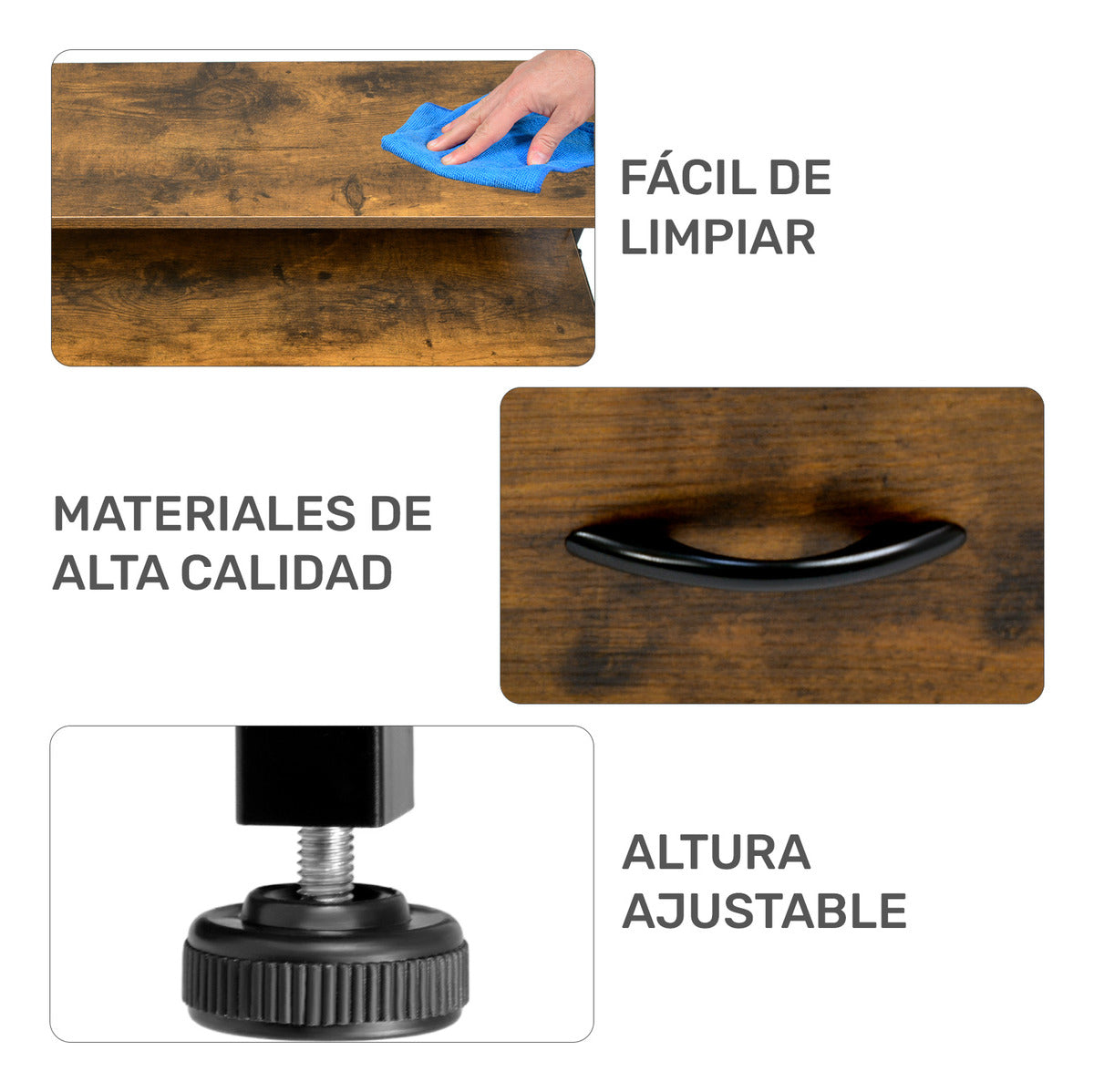 Cama Base Individual + Comoda 5 Cajones Country Moderna
