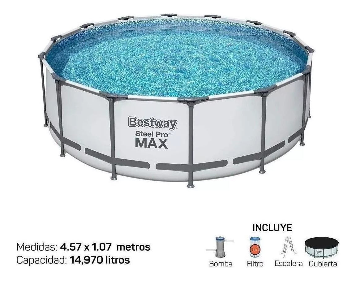Alberca Bestway Steel Pro Max Piscina Estructural 4.57 M
