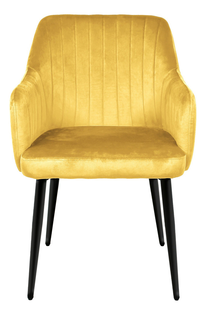 Set 2 Sillas Comedor Sillones Terciopelo Acolchadas Modernas