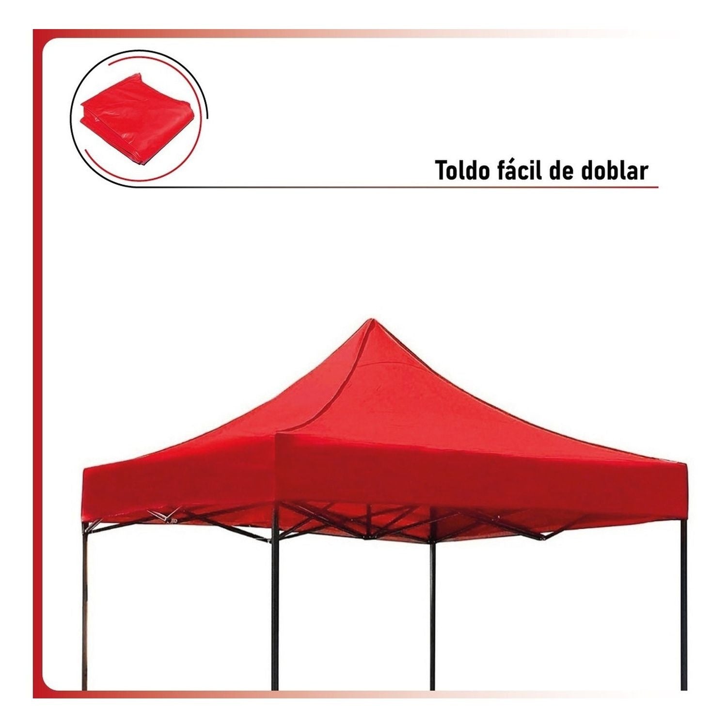 Carpa Toldo 3x3 Reforzado Plegable Impermeable Jardin 3 X 3 Roja