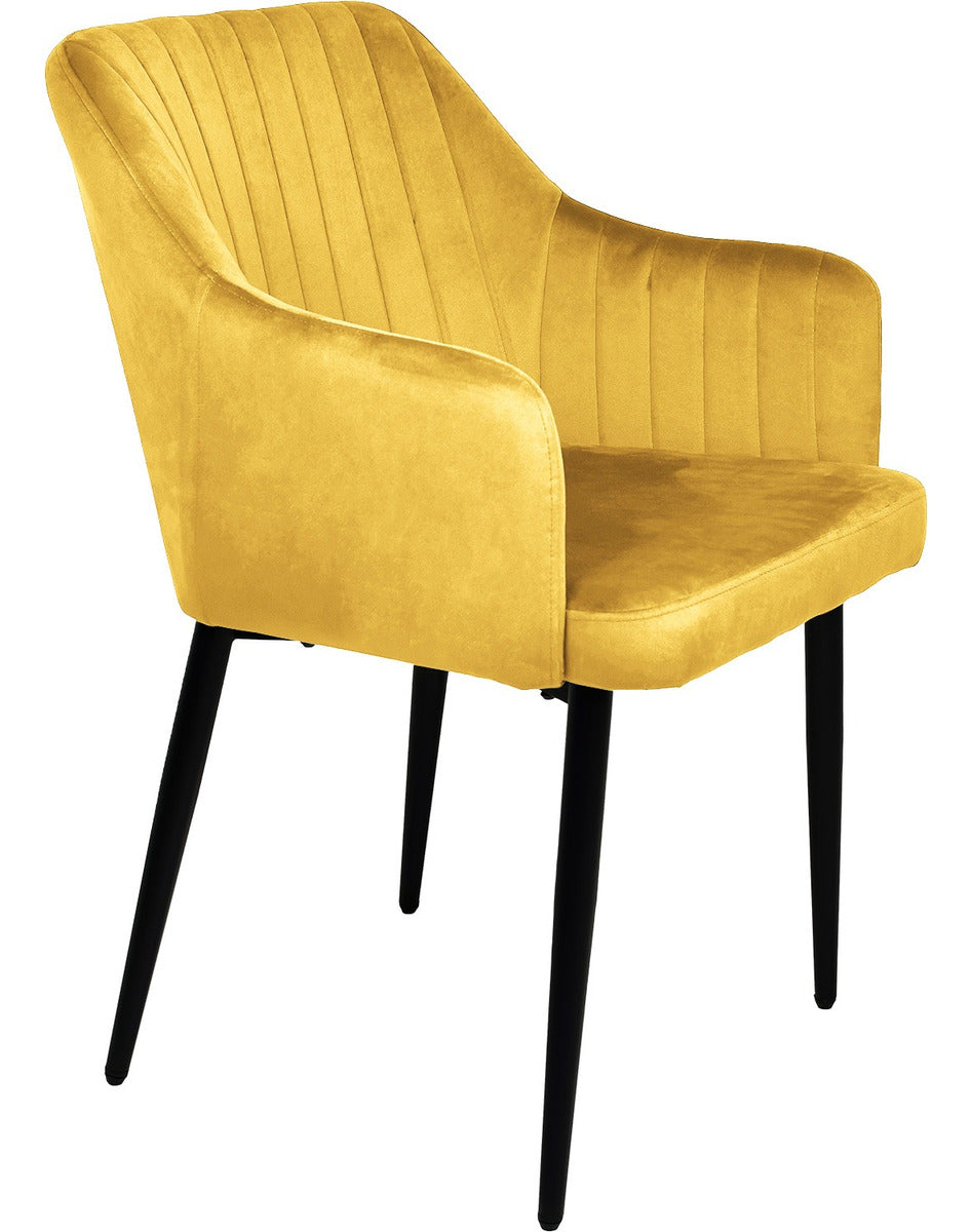 Set 2 Sillas Comedor Sillones Terciopelo Acolchadas Modernas