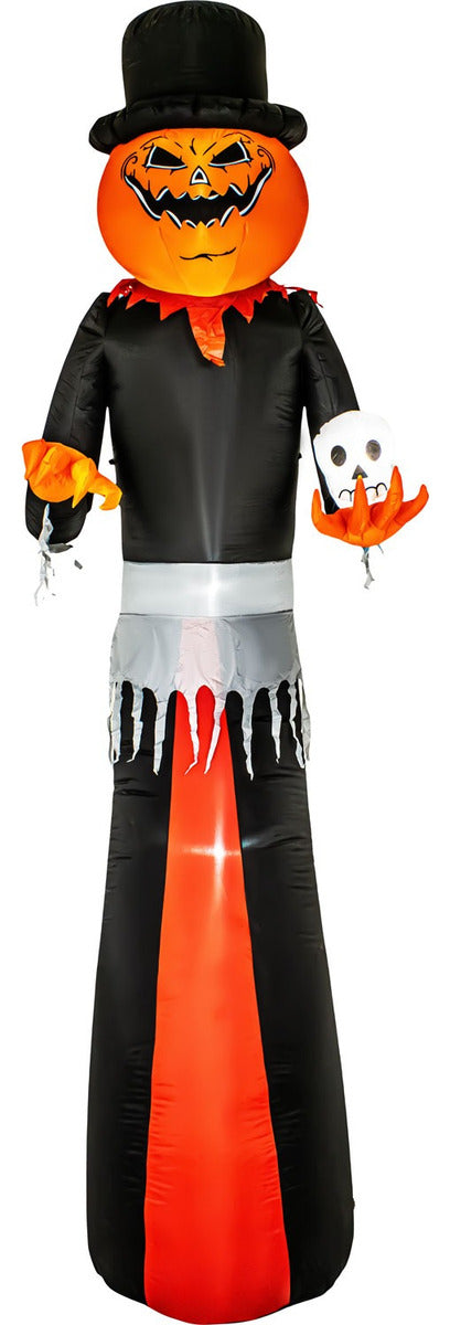 Inflable Halloween Gigante Hombre Calabaza 3.50m Luces Led