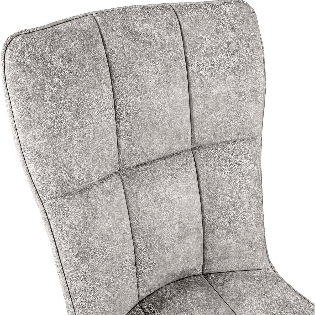 Set 4 Sillas Comedor Altas Vinipiel Modernas Tapizadas Estructura de la silla Negro Asiento Gris