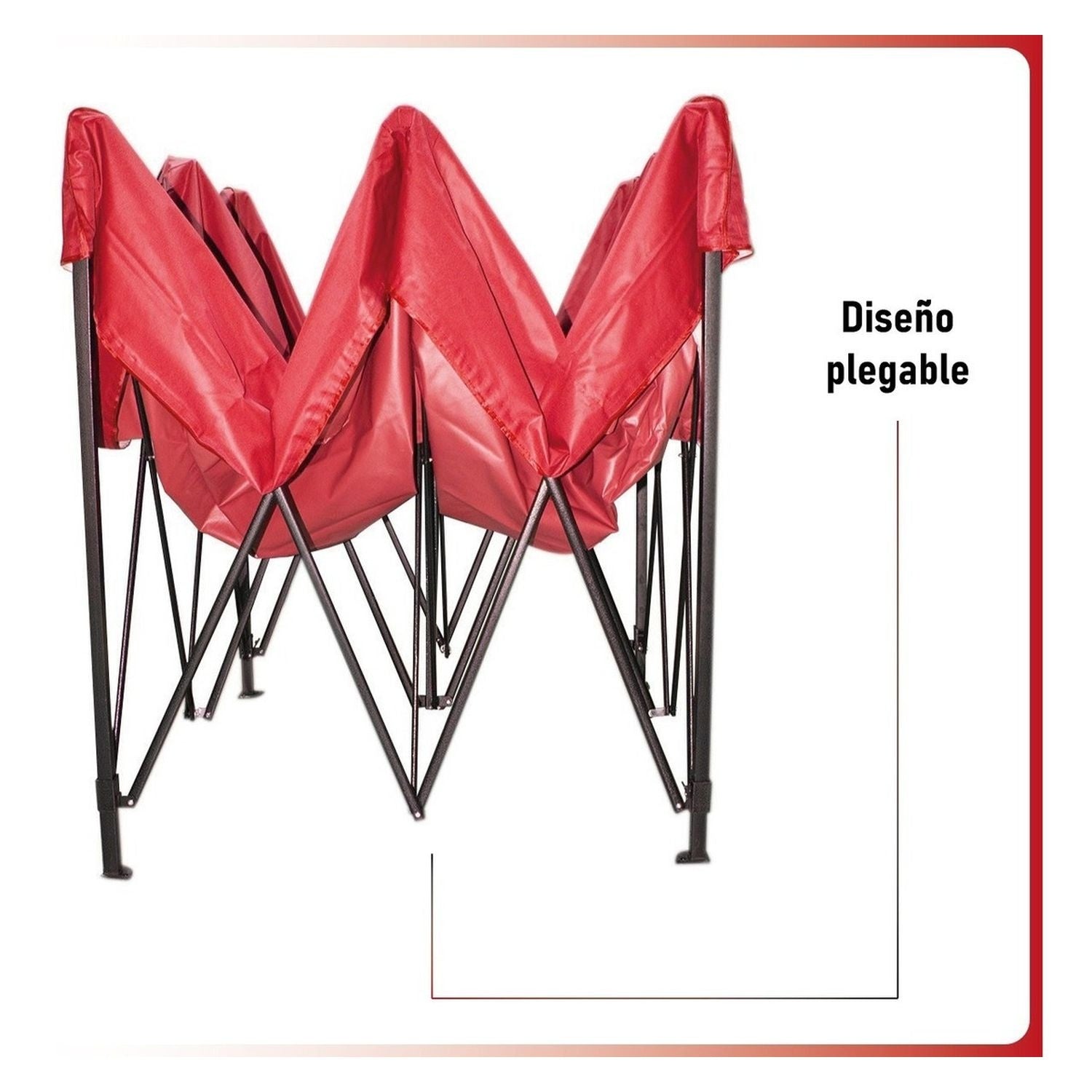 Carpa Toldo 3x3 Reforzado Plegable Impermeable Jardin 3 X 3 Roja