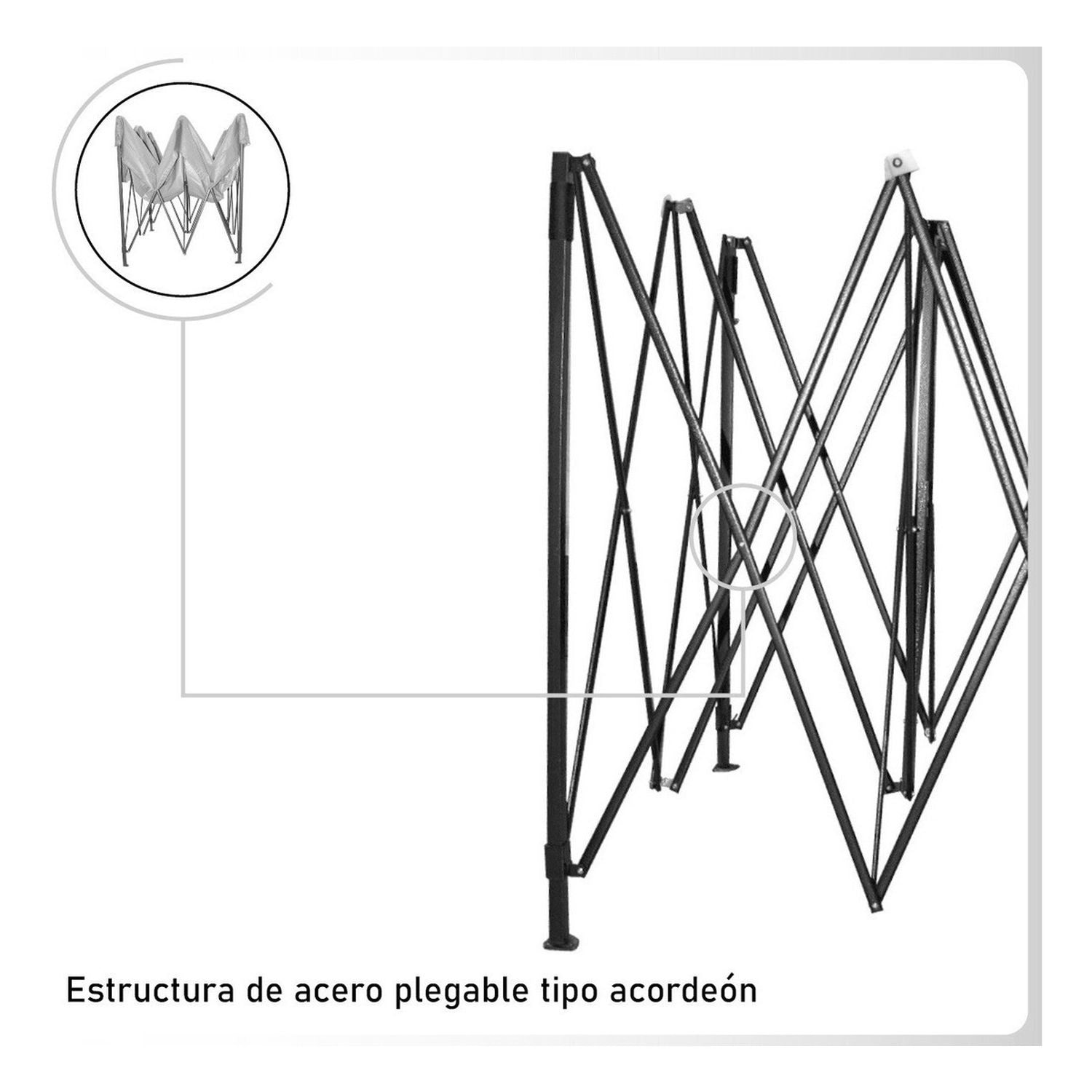 Carpa Toldo 3x3 Reforzado Plegable Impermeable Jardin blanco