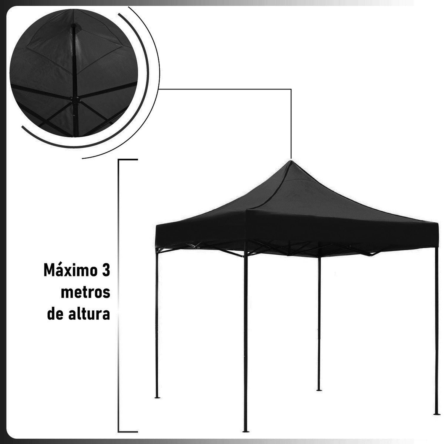 Carpa Toldo 3x3 Reforzado Plegable Impermeable Jardin 3 X 3