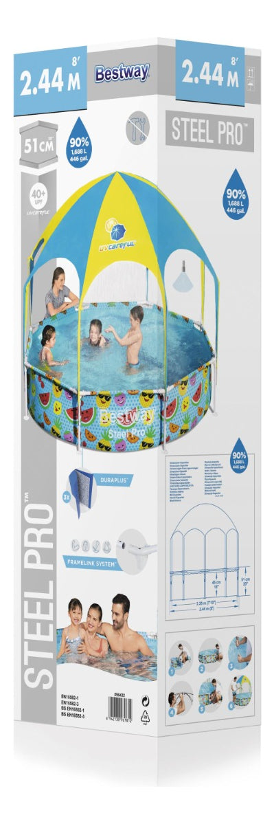 Alberca Estructural Bestway Steel Pro 56432 X 2.44 M De Diámetro