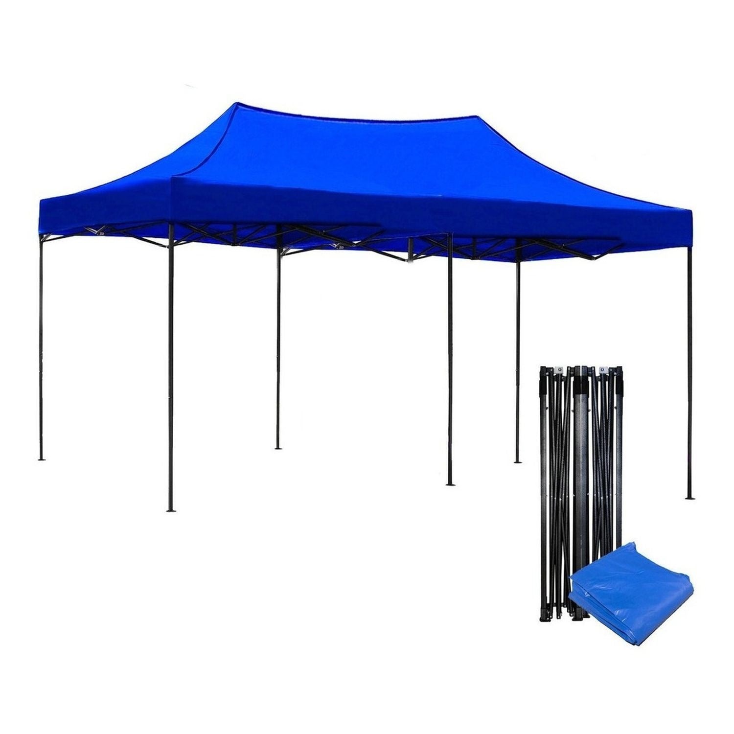 Carpa Toldo 6x3 Plegable Reforzado Impermeable Jardin 3x6 Azul