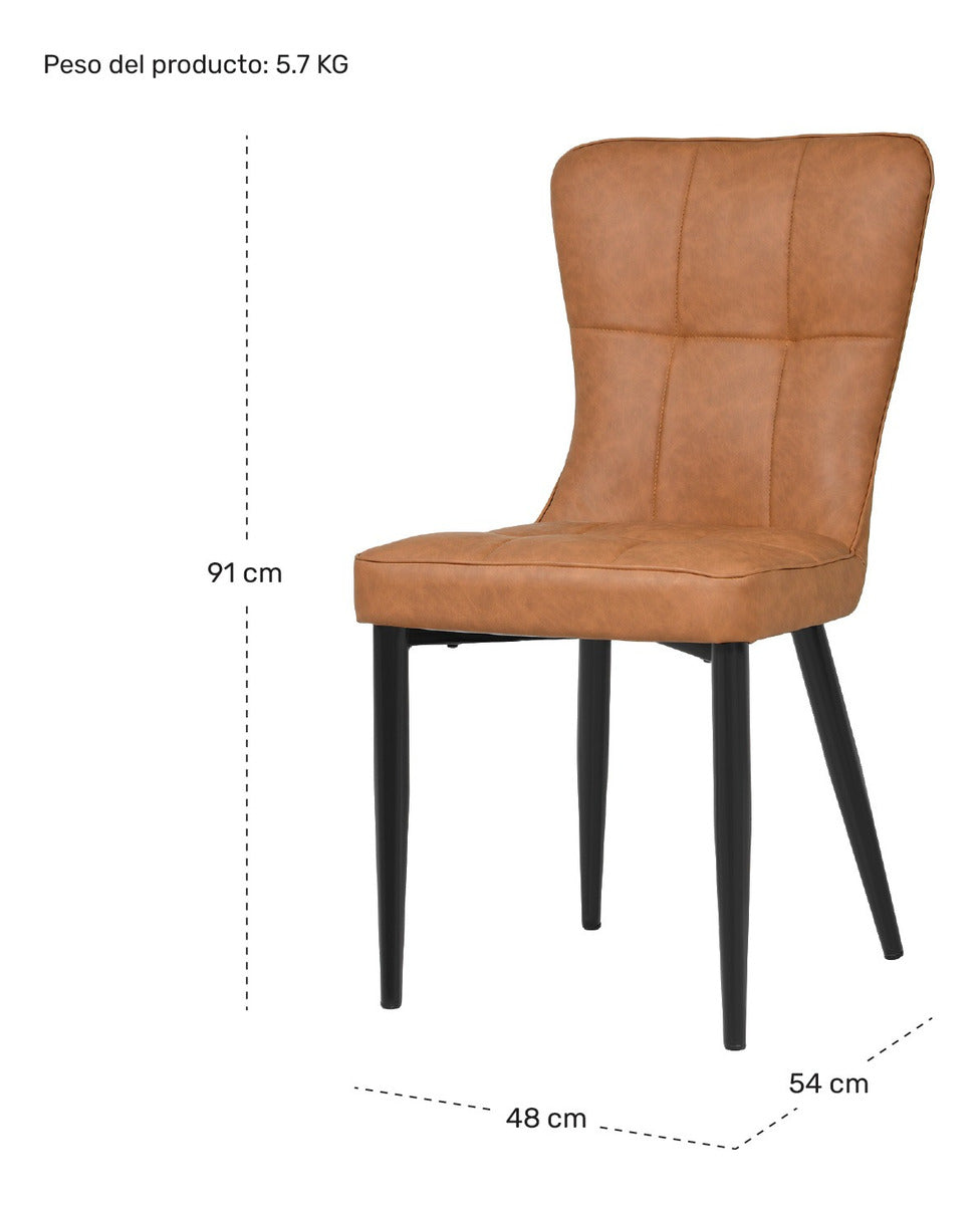 Juego Set 4 Sillas Modernas Comedor Tapizadas Vinipiel